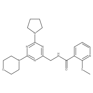2-(methylthio)-N-((4-morpholino-6-(pyrrolidin-1-yl)-1,3,5-triazin-2-yl)methyl)nicotinamide Structure