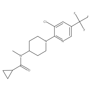 N-{1-[3-chloro-5-(trifluoromethyl)pyridin-2-yl]piperidin-4-yl}-N-methylcyclopropanecarboxamide结构式