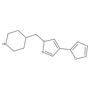4-((4-(furan-2-yl)-1H-pyrazol-1-yl)methyl)piperidine结构式