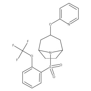3-(Pyridin-2-yloxy)-8-[2-(trifluoromethoxy)benzenesulfonyl]-8-azabicyclo[3.2.1]octane结构式