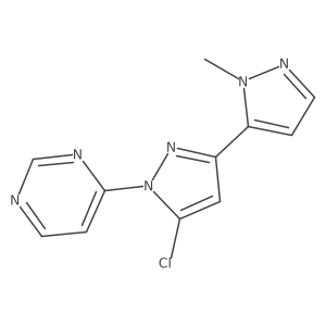 4-[5-chloro-3-(1-methyl-1H-pyrazol-5-yl)-1H-pyrazol-1-yl]pyrimidine结构式