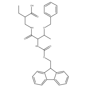 2-{[(2R,3S)-3-(benzyloxy)-2-({[(9H-fluoren-9-yl)methoxy]carbonyl}amino)butanamido]methyl}butanoic acid Structure