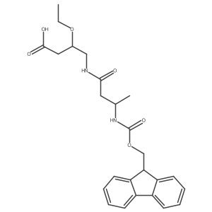 3-ethoxy-4-[(3R)-3-({[(9H-fluoren-9-yl)methoxy]carbonyl}amino)butanamido]butanoic acid Structure