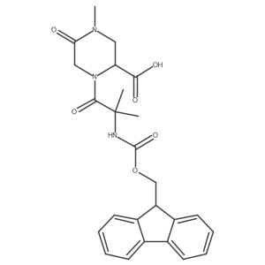 1-[2-({[(9H-fluoren-9-yl)methoxy]carbonyl}amino)-2-methylpropanoyl]-4-methyl-5-oxopiperazine-2-carboxylic acid结构式
