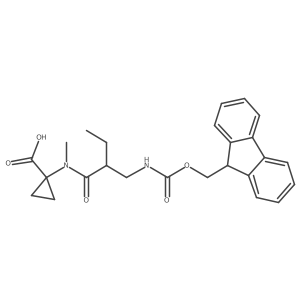 1-{2-[({[(9H-fluoren-9-yl)methoxy]carbonyl}amino)methyl]-N-methylbutanamido}cyclopropane-1-carboxylic acid结构式