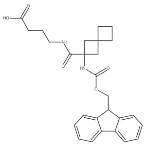 4-{[2-({[(9H-fluoren-9-yl)methoxy]carbonyl}amino)spiro[3.3]heptan-2-yl]formamido}butanoic acid结构式