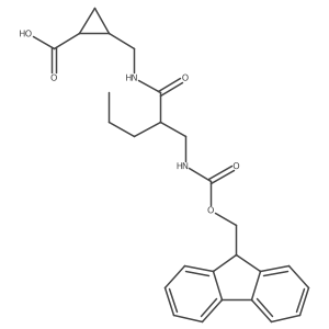 2-({2-[({[(9H-fluoren-9-yl)methoxy]carbonyl}amino)methyl]pentanamido}methyl)cyclopropane-1-carboxylic acid Structure