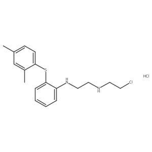 N-{2-[(2-chloroethyl)amino]ethyl}-2-[(2,4-dimethylphenyl)sulfanyl]aniline hydrochloride Structure