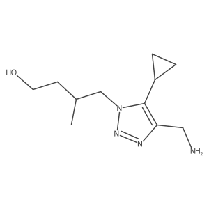 4-[4-(aminomethyl)-5-cyclopropyl-1H-1,2,3-triazol-1-yl]-3-methylbutan-1-ol结构式