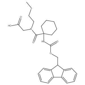 2-{1-[1-({[(9H-fluoren-9-yl)methoxy]carbonyl}amino)cyclohexyl]-N-[2-(methylsulfanyl)ethyl]formamido}acetic acid Structure