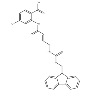 4-chloro-2-[4-({[(9H-fluoren-9-yl)methoxy]carbonyl}amino)but-2-enamido]benzoic acid结构式