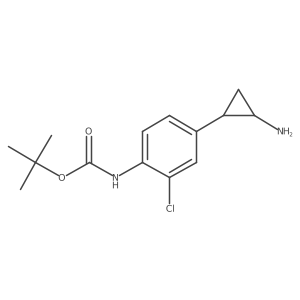 rac-tert-butyl N-{4-[(1R,2S)-2-aminocyclopropyl]-2-chlorophenyl}carbamate Structure