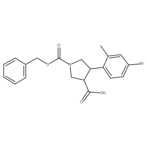 rac-(3R,4S)-1-[(benzyloxy)carbonyl]-4-(4-bromo-2-methylphenyl)pyrrolidine-3-carboxylic acid Structure