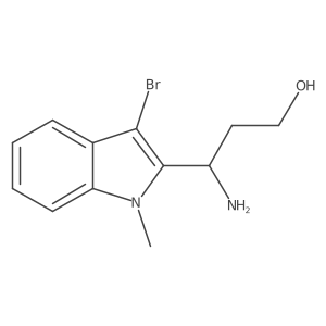 3-amino-3-(3-bromo-1-methyl-1H-indol-2-yl)propan-1-ol结构式