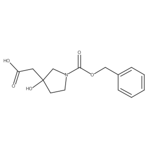 2-(3-Hydroxy-1-phenylmethoxycarbonylpyrrolidin-3-yl)acetic acid结构式