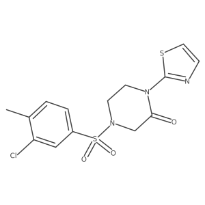 4-((3-Chloro-4-methylphenyl)sulfonyl)-1-(thiazol-2-yl)piperazin-2-one结构式