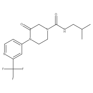 N-(2-Methylpropyl)-3-oxo-4-[2-(trifluoromethyl)pyridin-4-yl]piperazine-1-carboxamide结构式