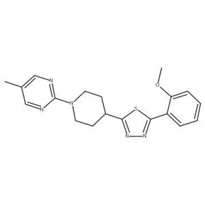 2-{4-[5-(2-Methoxyphenyl)-1,3,4-thiadiazol-2-yl]piperidin-1-yl}-5-methylpyrimidine结构式