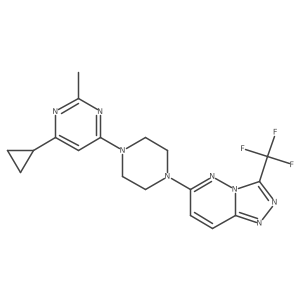 4-Cyclopropyl-2-methyl-6-{4-[3-(trifluoromethyl)-[1,2,4]triazolo[4,3-b]pyridazin-6-yl]piperazin-1-yl}pyrimidine结构式