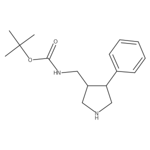 rac-tert-butyl N-{[(3R,4R)-4-phenylpyrrolidin-3-yl]methyl}carbamate Structure