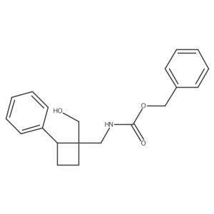 rac-benzyl N-{[(1R,2R)-1-(hydroxymethyl)-2-phenylcyclobutyl]methyl}carbamate结构式