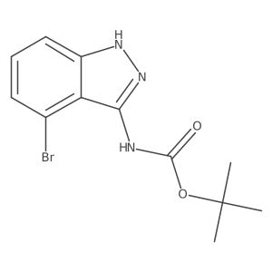 tert-butyl N-(4-bromo-1H-indazol-3-yl)carbamate结构式