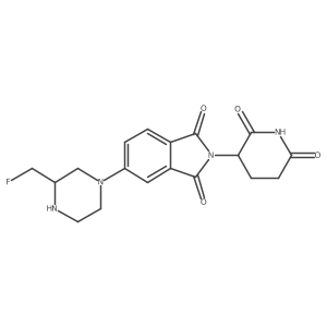 2-(2,6-dioxopiperidin-3-yl)-5-[3-(fluoromethyl)piperazin-1-yl]-2,3-dihydro-1H-isoindole-1,3-dione结构式