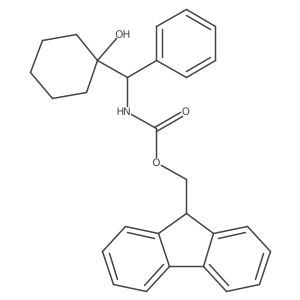 (9H-fluoren-9-yl)methyl N-[(1-hydroxycyclohexyl)(phenyl)methyl]carbamate结构式