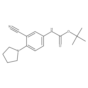 tert-butyl N-[3-cyano-4-(pyrrolidin-1-yl)phenyl]carbamate结构式