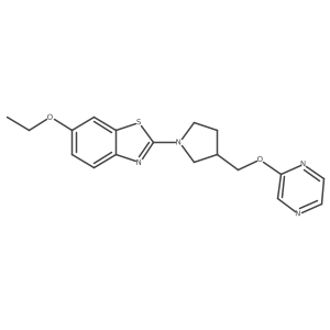 6-Ethoxy-2-{3-[(pyrazin-2-yloxy)methyl]pyrrolidin-1-yl}-1,3-benzothiazole结构式