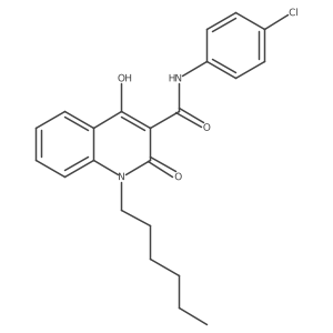 N-(4-chlorophenyl)-1-hexyl-4-hydroxy-2-oxo-1,2-dihydroquinoline-3-carboxamide Structure