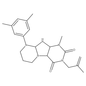 9-(3,5-dimethylphenyl)-1-methyl-3-(2-methylprop-2-enyl)-6,7,8,9a,10,10a-hexahydro-4aH-purino[7,8-a]pyrimidine-2,4-dione结构式
