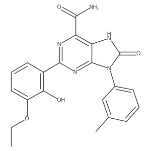 2-(3-ethoxy-2-hydroxyphenyl)-8-oxo-9-(m-tolyl)-8,9-dihydro-7H-purine-6-carboxamide Structure