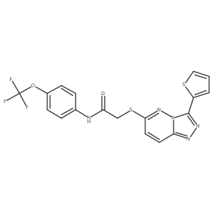 2-((3-(thiophen-2-yl)-[1,2,4]triazolo[4,3-b]pyridazin-6-yl)thio)-N-(4-(trifluoromethoxy)phenyl)acetamide结构式