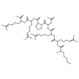 L-Lysyl-N~5~-(diaminomethylidene)-L-ornithyl-N~5~-(diaminomethylidene)-L-ornithyl-L-asparaginyl-L-prolyl-N~5~-(diaminomethylidene)-L-ornithyl-N~5~-(diaminomethylidene)-L-ornithine结构式
