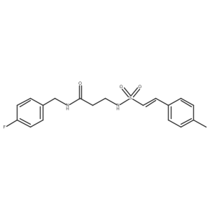 N-[(4-fluorophenyl)methyl]-3-[2-(4-methylphenyl)ethenesulfonamido]propanamide结构式