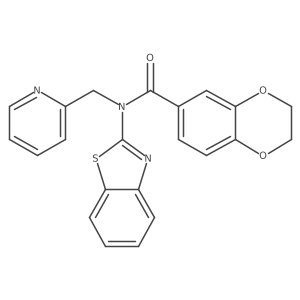 N-(benzo[d]thiazol-2-yl)-N-(pyridin-2-ylmethyl)-2,3-dihydrobenzo[b][1,4]dioxine-6-carboxamide结构式
