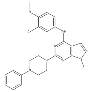 N-(3-chloro-4-methoxyphenyl)-1-methyl-6-(4-phenylpiperazin-1-yl)-1H-pyrazolo[3,4-d]pyrimidin-4-amine Structure