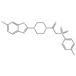 1-(4-(6-Fluorobenzo[d]thiazol-2-yl)piperazin-1-yl)-2-tosylethanone结构式