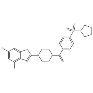 (4-(4,6-Difluorobenzo[d]thiazol-2-yl)piperazin-1-yl)(4-(pyrrolidin-1-ylsulfonyl)phenyl)methanone结构式