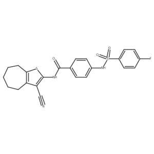 N-{3-cyano-4H,5H,6H,7H,8H-cyclohepta[b]thiophen-2-yl}-4-(4-fluorobenzenesulfonamido)benzamide结构式