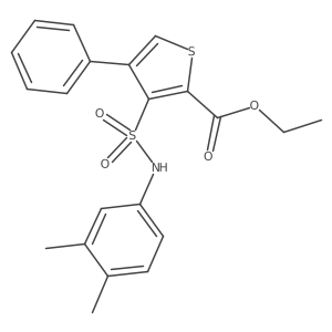 Ethyl 3-[(3,4-dimethylphenyl)sulfamoyl]-4-phenylthiophene-2-carboxylate结构式