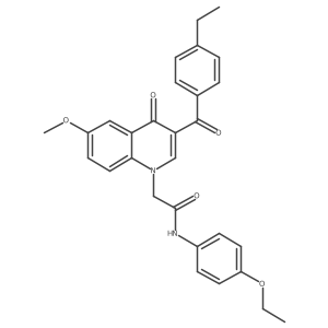 N-(4-ethoxyphenyl)-2-[3-(4-ethylbenzoyl)-6-methoxy-4-oxo-1,4-dihydroquinolin-1-yl]acetamide结构式