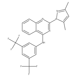 N-[3,5-bis(trifluoromethyl)phenyl]-2-(3,5-dimethylpyrazol-1-yl)quinazolin-4-amine Structure