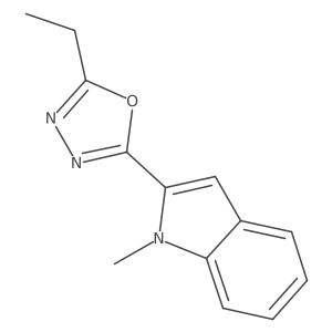 2-ethyl-5-(1-methyl-1H-indol-2-yl)-1,3,4-oxadiazole结构式