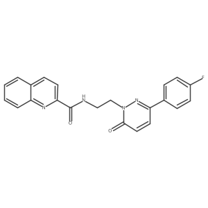N-(2-(3-(4-fluorophenyl)-6-oxopyridazin-1(6H)-yl)ethyl)quinoline-2-carboxamide结构式