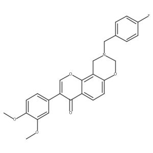 3-(3,4-dimethoxyphenyl)-9-(4-fluorobenzyl)-9,10-dihydrochromeno[8,7-e][1,3]oxazin-4(8H)-one结构式