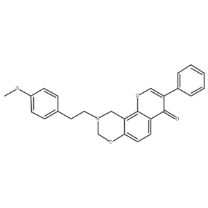 9-(4-methoxyphenethyl)-3-phenyl-9,10-dihydrochromeno[8,7-e][1,3]oxazin-4(8H)-one结构式