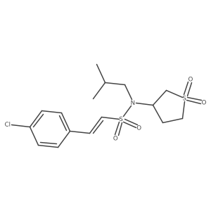 2-(4-chlorophenyl)-N-(1,1-dioxo-1lambda6-thiolan-3-yl)-N-(2-methylpropyl)ethene-1-sulfonamide Structure
