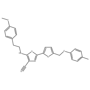 5-{[2-(4-Methoxyphenyl)ethyl]amino}-2-{5-[(4-methylphenoxy)methyl]furan-2-yl}-1,3-oxazole-4-carbonitrile Structure